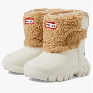 Kids Hunter Snow Boots Beige Boucle Toddler Girl Sz 10
